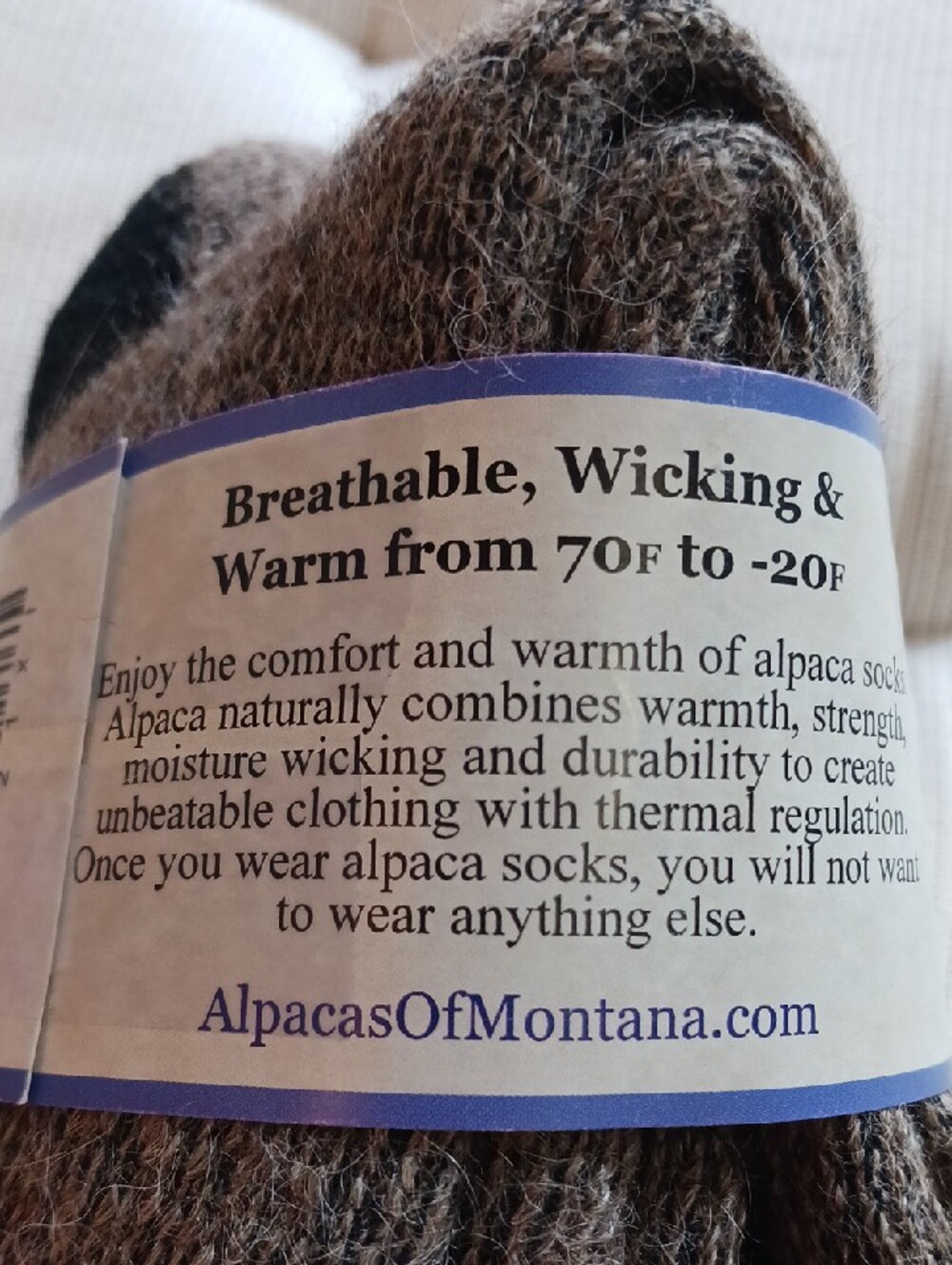 Alpacas of Montana ~ Alpaca Boot Socks – Brown & Black - Picture 4 of 8